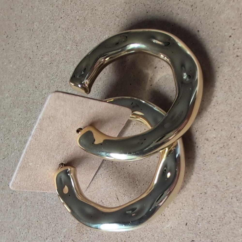 Elegant Gold Tone Hoop Earrings